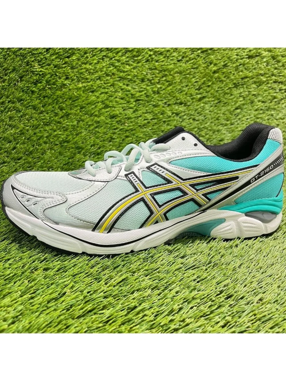 Asics GT-2160 Mens Size 12 Silver Teal Gold Athletic Running Shoes Sneakers